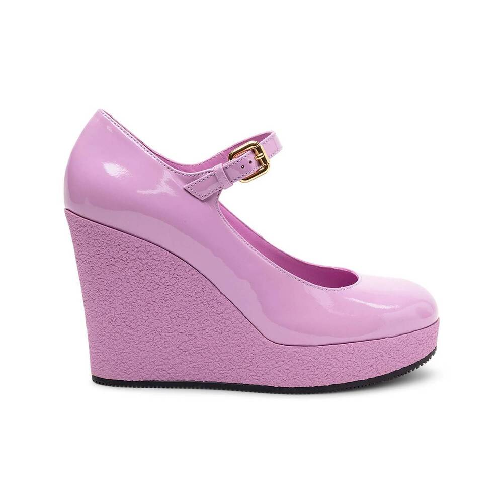 NEW HOGAN women's leather wedge pumps in pink